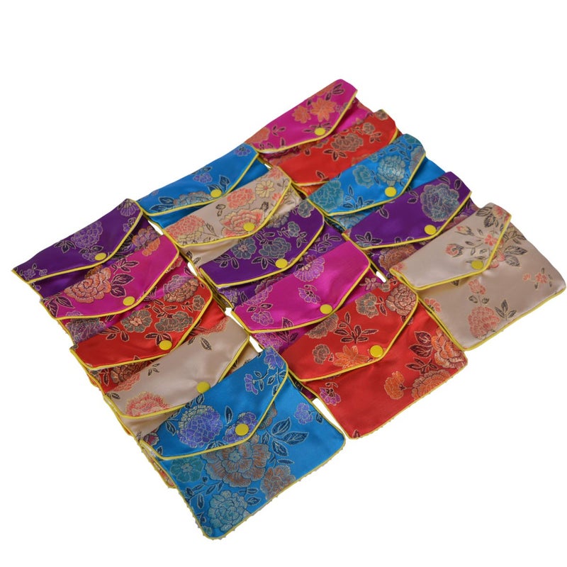 Baitaihem 15 Pack Jewelry Purse Pouch Gift Bags Chinese Silk Style Brocade Embroidered Bag,Multiple Colors(Large) - Image 2
